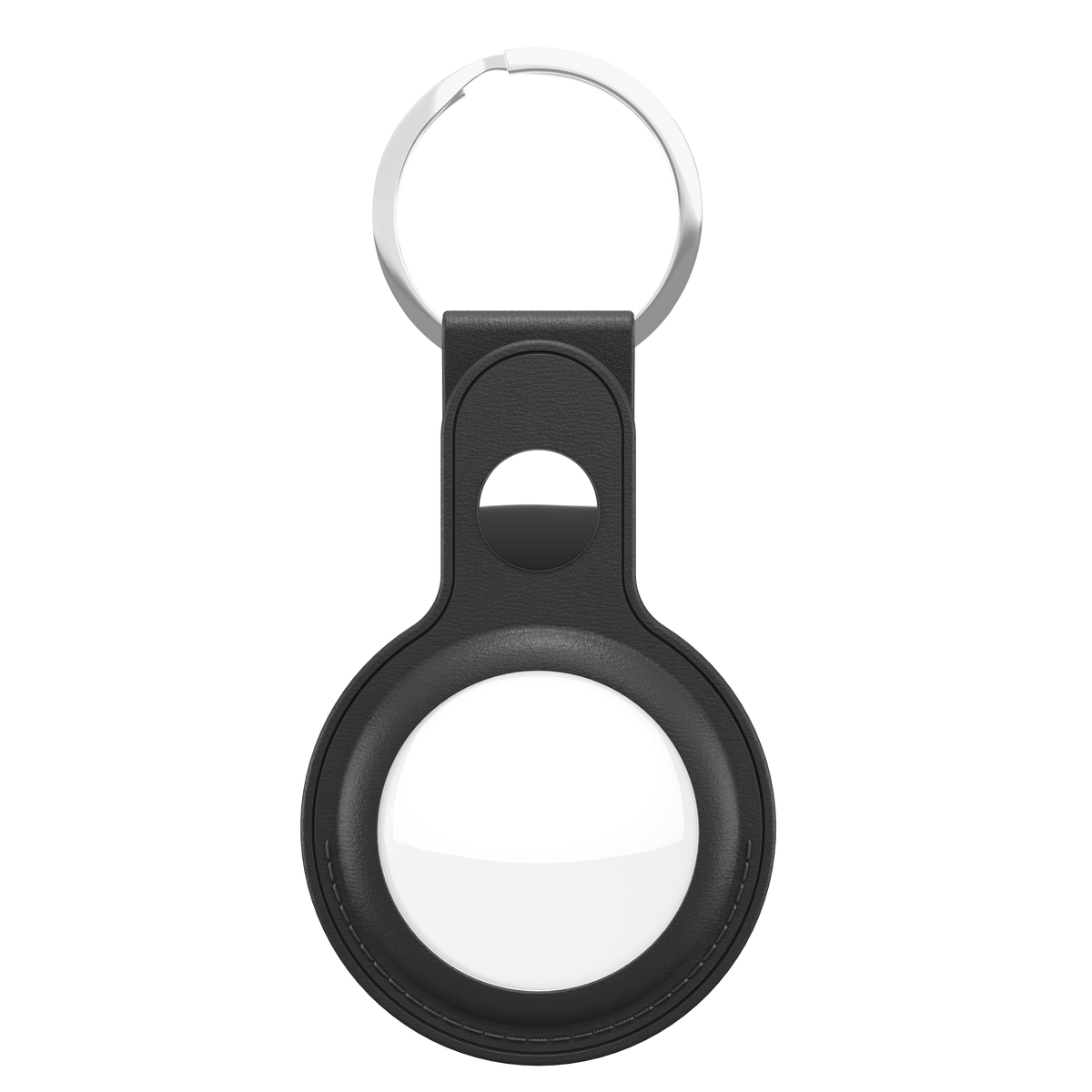 KeyBudz AirTag leather keyring - black