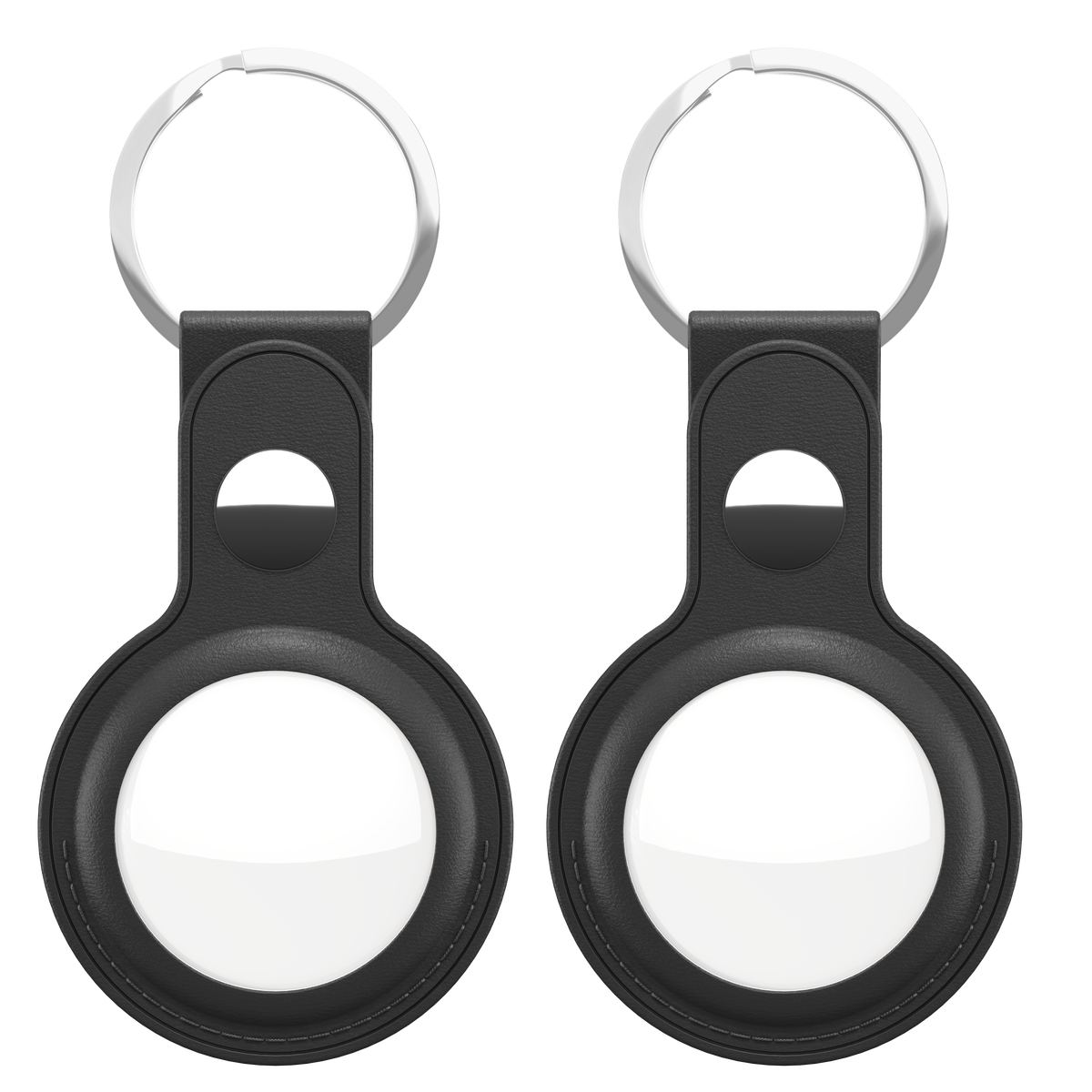 KeyBudz AirTag leather keyring 2 pack - black