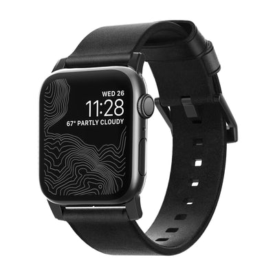 Nomad Modern leather band black / black hardware (45-49mm)