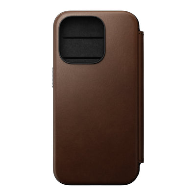 Nomad Modern leather folio iPhone 15 Pro