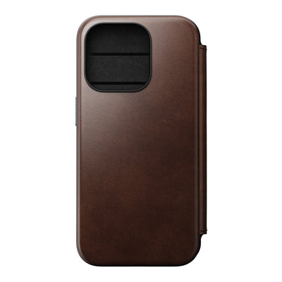 Nomad Modern Horween leather folio iPhone 15 Pro