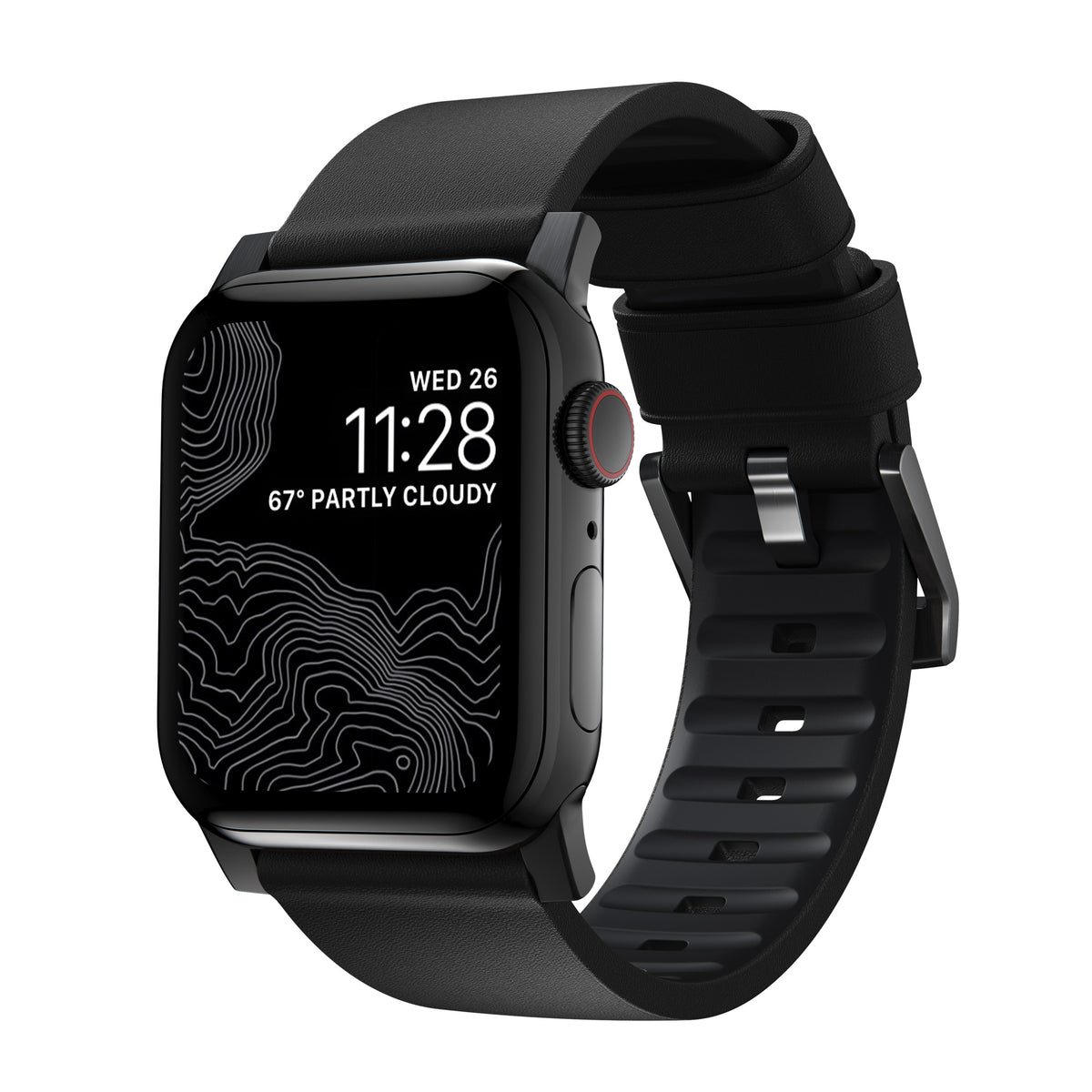 Nomad Active Pro leather band pro black / black hardware (45-49mm) - black