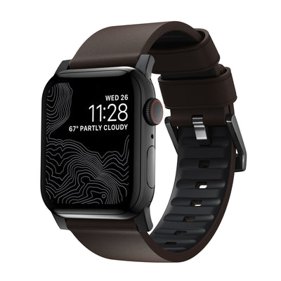 Nomad Active Pro leather band brown / black hardware (45-49mm)