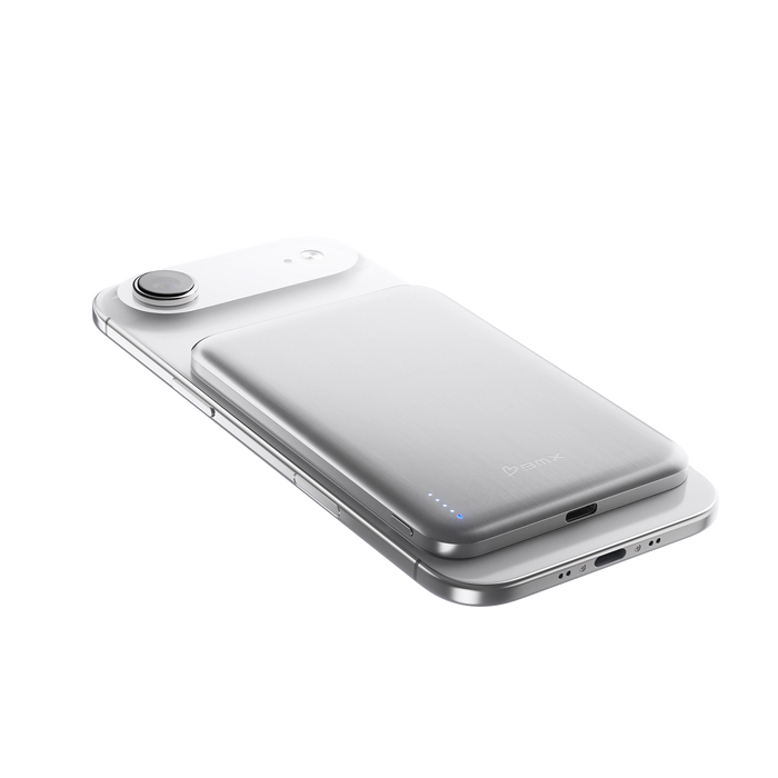 BMX SolidSafe Air titanium Qi2 magnetic powerbank (5.000 mAh/20W) - silver