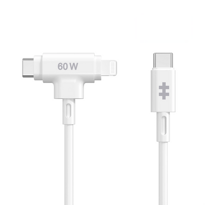 Hyper HyperJuice USB-C to USB-C and Lightning hybrid silicone cable (1.5m/60W)