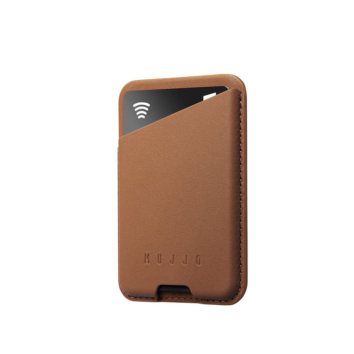 Mujjo Magsafe leather card wallet - dark tan