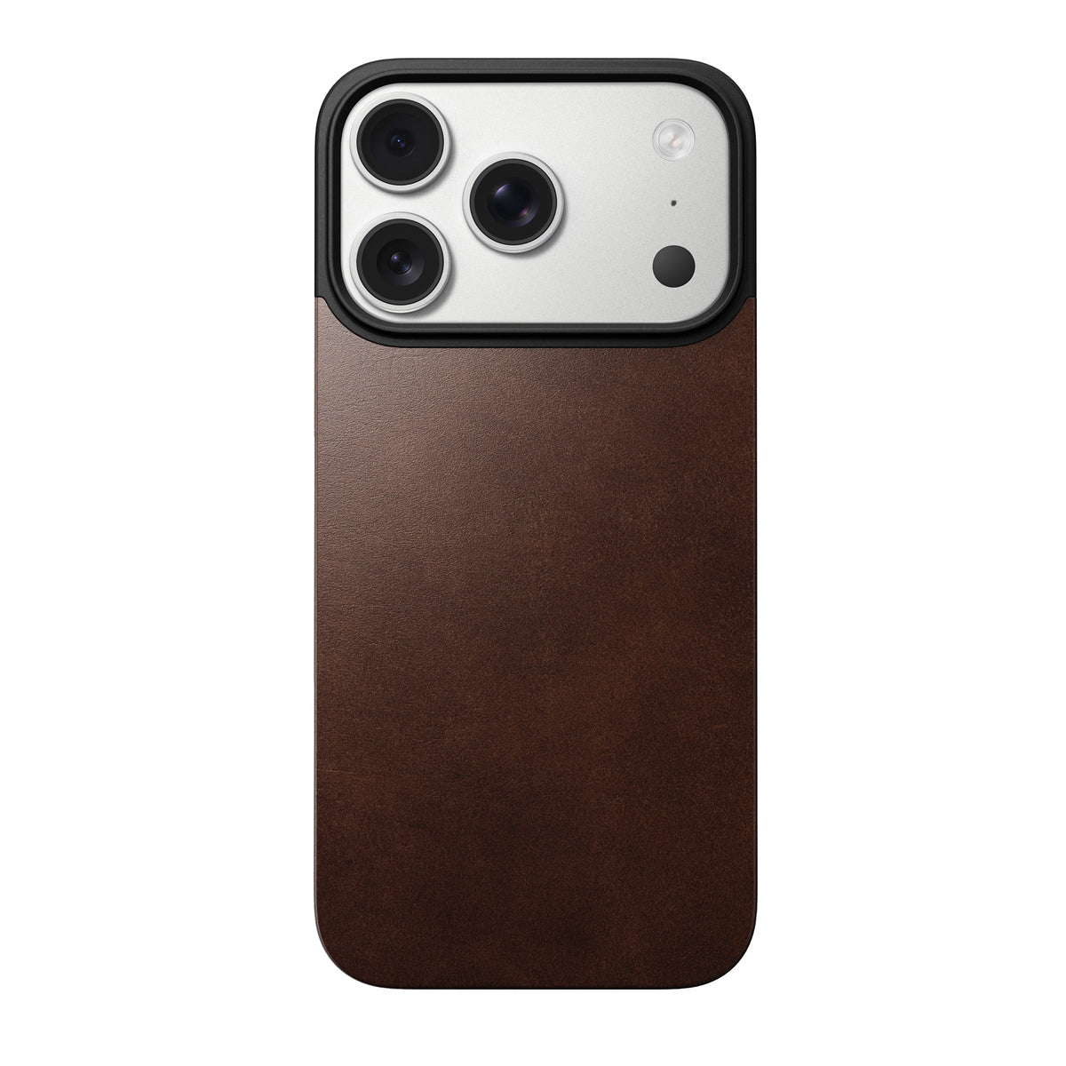 Nomad Magnetic Horween leather back iPhone 17 Pro - rustic brown