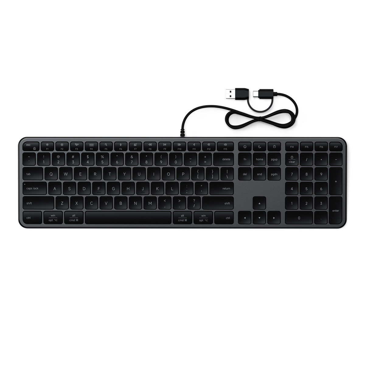 Satechi Slim LX3 wired keyboard - space black