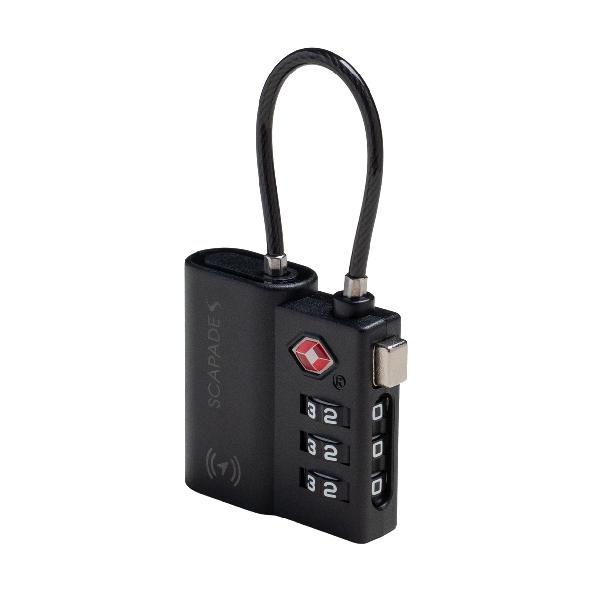 Scapade AirLock TSA approved luggage lock with Find My - black