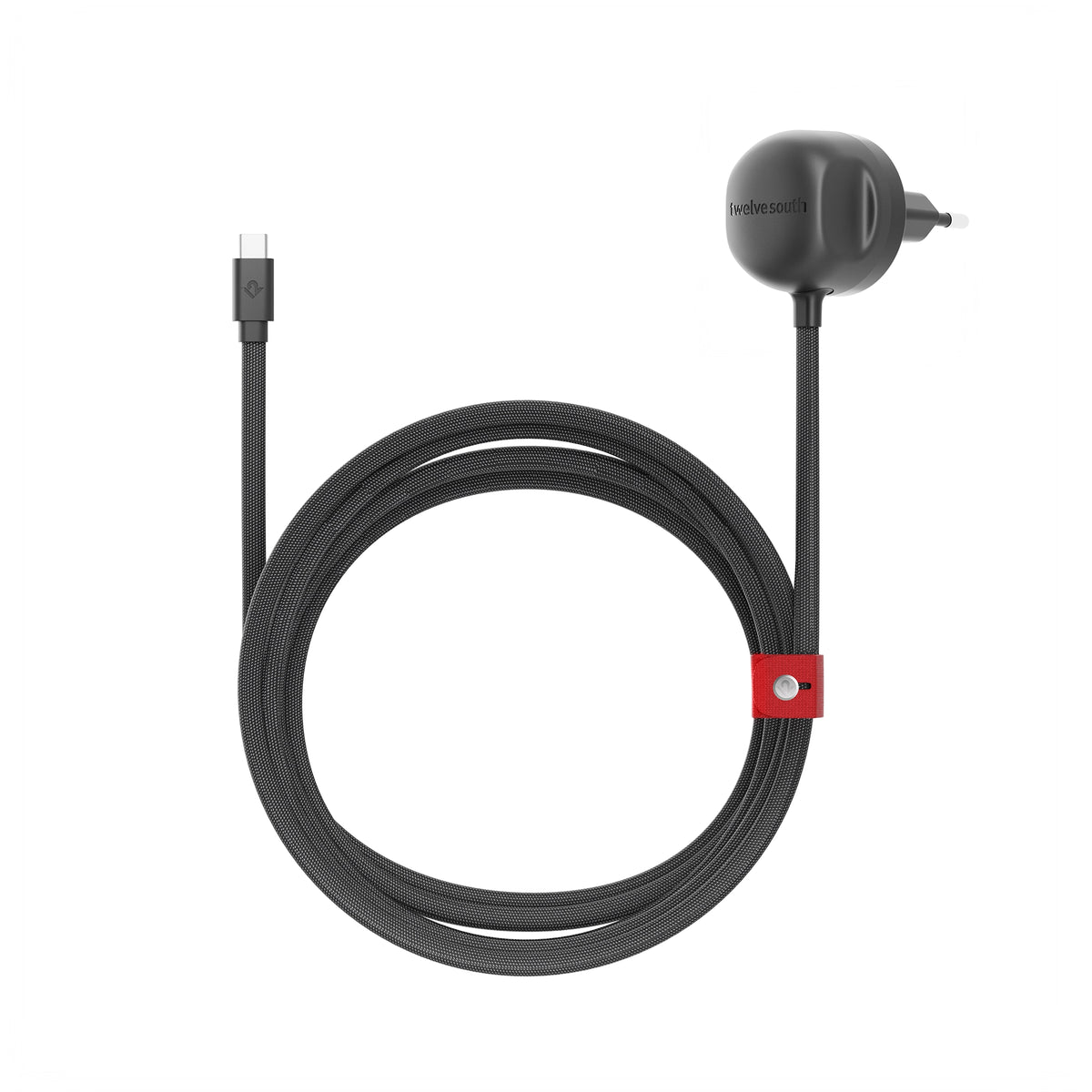 Twelve South PowerCord charging cable (3m/30W) - slate black